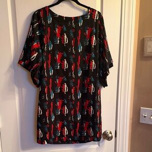 W118 by Walter Baker Black and Red Abstract Dress
